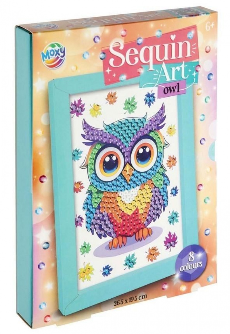 WYKLEJANKA CEKINOWA RAMKA SOWA, Edukacyjne, Książeczki