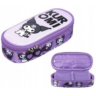 PIÓRNIK SASZETKA Z KLAPKĄ PCL-01 KUROMI VIOLET, Piórniki, Tekstylia