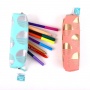 Pencil case KEYROAD Metallic, double zipper, color mix