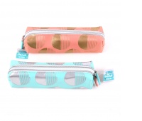 Pencil case KEYROAD Metallic, double zipper, color mix