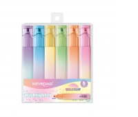 Highlighter KEYROAD, iridescent case, 4mm, 6 pcs, pendant, color mix