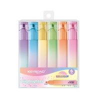 Highlighter KEYROAD, iridescent case, 4mm, 6 pcs, pendant, color mix