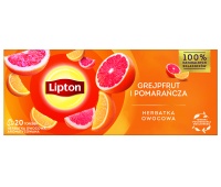 Herbata LIPTON owocowa, grejpfrut i pomarańcza, 20 torebek, Herbaty, Artykuły spożywcze