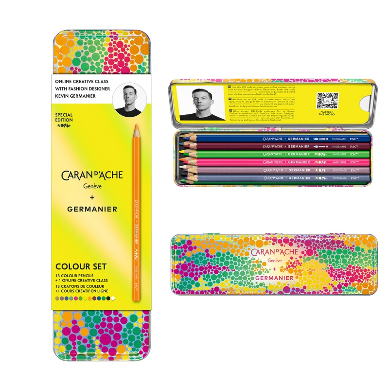 Kredki CARAN D'ACHE Germanier, 13 szt., w pudełku, mix kolorów, Plastyka, Artykuły szkolne