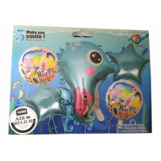 BALONY 5 SZT MORSKIE BR- SYRENKA/KONIK 8348, Balony, Art. na okazje i przyjęcia