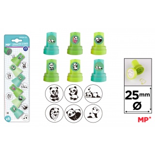 Stempelki dla dzieci PANDA blister/6szt, Kreatywne, Zabawki
