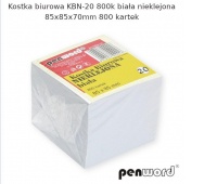 KOSTKA BIUROWA KBN-20 800K BIAŁA NIEKL.85x85x70mm., Kostki, Galanteria papiernicza