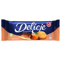 Ciastka DELICJE SZAMPAŃSKIE, 147g, morelowe, krótki termin ważności, Ciastka, Artykuły spożywcze
