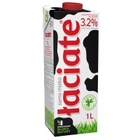 Milk ŁACIATE, 3,2%, 1 l, Milk and cream, Groceries