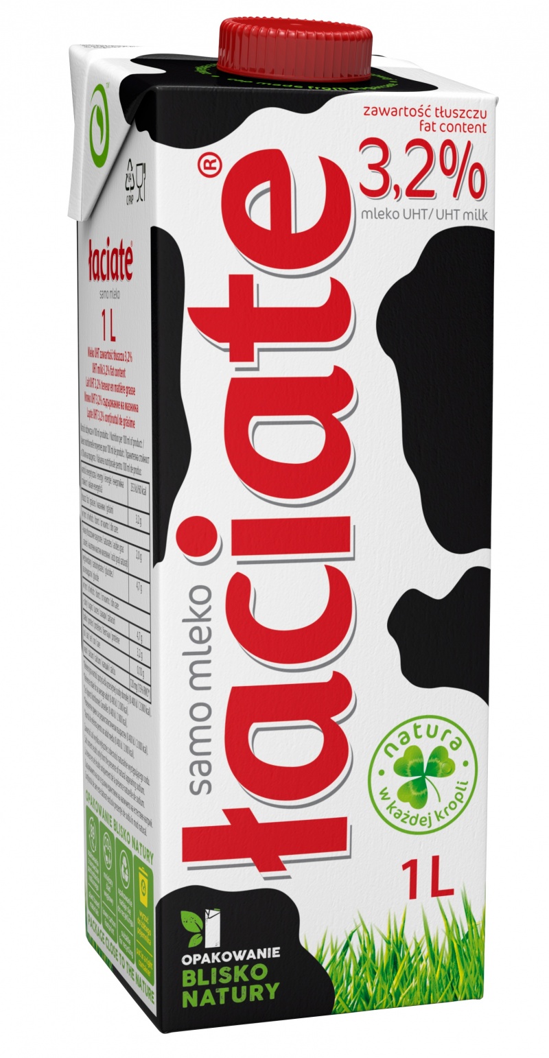 Milk ŁACIATE, 3,2%, 1 l, Milk and cream, Groceries