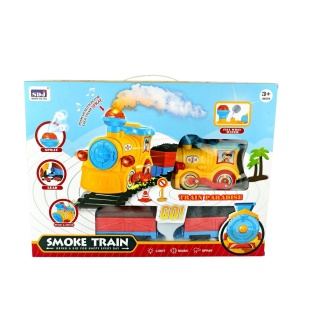 KOLEJKA NA BATERIE W PUDEŁKU 1642, Kolejki, tory wyścigowe, parkingi, Zabawki