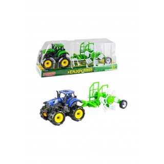 TRAKTOR Z MASZYNĄ 25CM 3471, Pojazdy, Zabawki