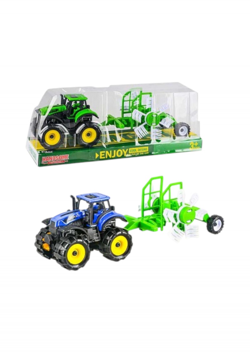 TRAKTOR Z MASZYNĄ 25CM 3471, Pojazdy, Zabawki