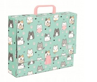 TECZKA Z RĄCZKĄ A4 XL STRIGHT CHARMING CATS mkmp, Teczki przestrzenne, Organizacja dokumentów