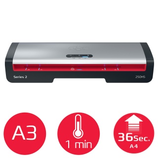 Laminator GBC 250HS Office, A3, nagrzew.: 1min, prędk. laminacji: 36s., czarno-srebrny, Laminacja i bindowanie, Urządzenia i maszyny biurowe