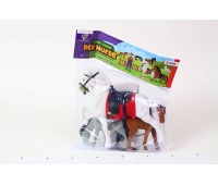 RODZINKA KONI FLOKOWANA 1977, Zwierzęta, Zabawki