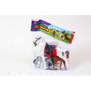 RODZINKA KONI FLOKOWANA 1977, Zwierzęta, Zabawki