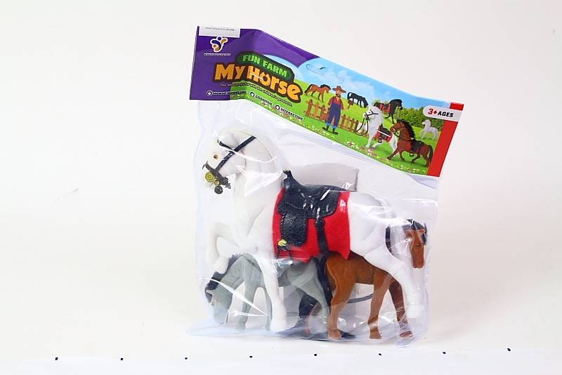 RODZINKA KONI FLOKOWANA 1977, Zwierzęta, Zabawki