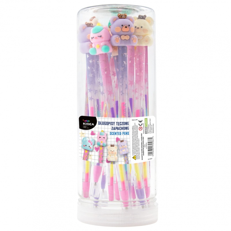 DŁUGOPIS TĘCZOWY ZAPACHOWY Z FIGURKĄ KIDEA, Długopisy, Art. do pisania i korygowania
