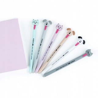 DŁUGOPIS WYMAZ.AUT.Z FIGURKĄ E KIDEA KOT I PIES, Długopisy, Art. do pisania i korygowania