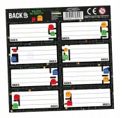 NALEPKI NA ZESZYTY BACKUP 7 A 102 25ark., Okładki i dodatki, Zeszyty i bloki