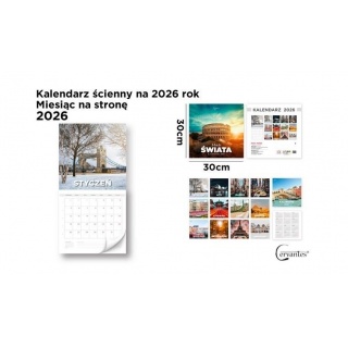 Kalendarz ścienny 2026 krajobraz 30x30cm., Ścienne, Kalendarze