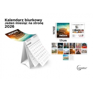 Kalendarz stołowy 2026 krajobraz 17x20cm., Biurkowe, Kalendarze