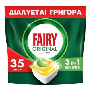FAIRY TABLETKI DO ZMYW.All In One 35szt.LEMON, Środki czyszczące, Art. higieniczne i dozowniki