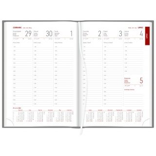 KALENDARZ ALUMINIUM STANDARD A5 TYGODN.CZARNY 2026, Tygodniowe, Kalendarze