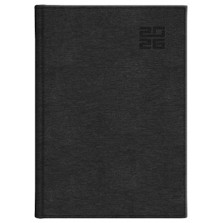KALENDARZ ALUMINIUM STAN.A5 TYG.+NOTES CZARNY 2026, Tygodniowe, Kalendarze