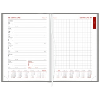 KALENDARZ ALUMINIUM STAN.A5 TYG.+NOTES CZARNY 2026, Tygodniowe, Kalendarze