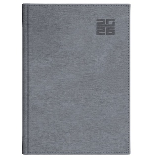 KALENDARZ ALUMINIUM STAN.A5 TYG.+NOTES SREBR.2026, Tygodniowe, Kalendarze