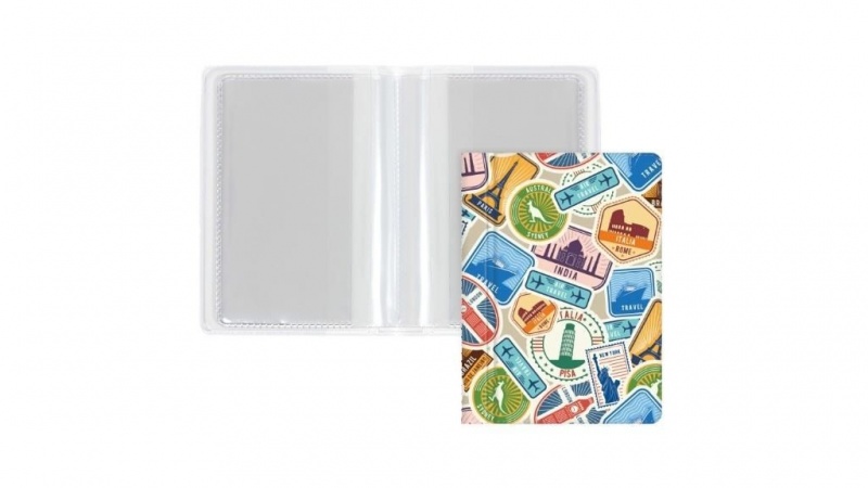 OKŁADKA NA DOKUMENTY MINI NADRUK TRAVEL /10/, Okładki i dodatki, Zeszyty i bloki