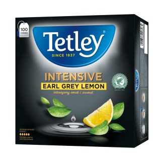 Herbata TETLEY Intensive Earl Grey, cytrynowa, 100 torebek, Herbaty, Artykuły spożywcze