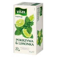 Herbata VITAX Inspiracje, pokrzywa i limonka, 20 torebek