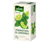 Herbata VITAX Inspiracje, pokrzywa i limonka, 20 torebek, Herbaty, Artykuły spożywcze