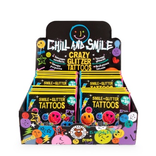 Tatuaże TRENDHAUS Chile & Smile, brokatowe, 20szt., mix kolorów, Gry i zabawki, Gadżety