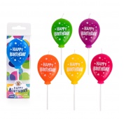 Świeczka urodzinowa TRENDHAUS Birthday Fun, balon, mix kolorów, Okolicznościowe, Gadżety