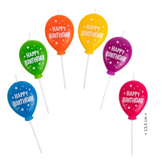 Świeczka urodzinowa TRENDHAUS Birthday Fun, balon, mix kolorów, Okolicznościowe, Gadżety