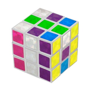 Mini kostka Rubika TRENDHAUS, z brokatem, mix kolorów, Szkolne, Gadżety