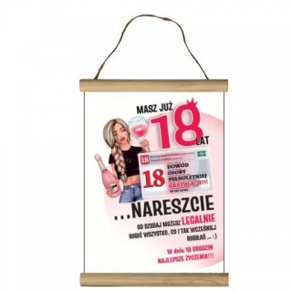 DYPLOM OKOLICZNOŚCIOWY "18" DOWÓD DZIEWCZYNA DD, Upominki, Art. dekoracyjne i prezentowe