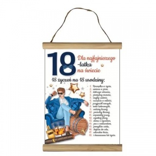 DYPLOM OKOLICZNOŚCIOWY "18" ELEGANT CHŁOPAK EL18, Upominki, Art. dekoracyjne i prezentowe