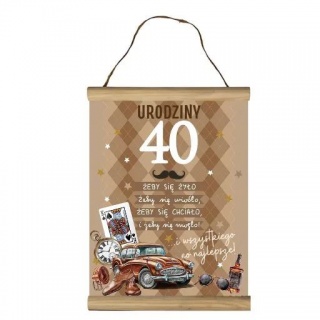 DYPLOM OKOLICZNOŚCIOWY "40" URODZINY UR01-40, Upominki, Art. dekoracyjne i prezentowe