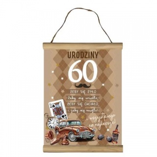DYPLOM OKOLICZNOŚCIOWY "60" URODZINY UR01-60, Upominki, Art. dekoracyjne i prezentowe