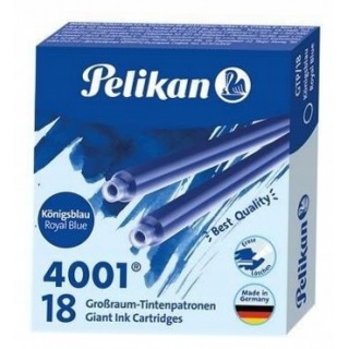 18 NABOJE DLUGIE PELIKAN GTP NIEBIESKIE, Wkłady, naboje, atramenty, Art. do pisania i korygowania