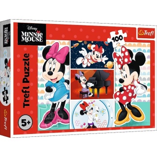 PUZZLE "100 - Zabawna Minnie" !!, 100 elementów, Puzzle