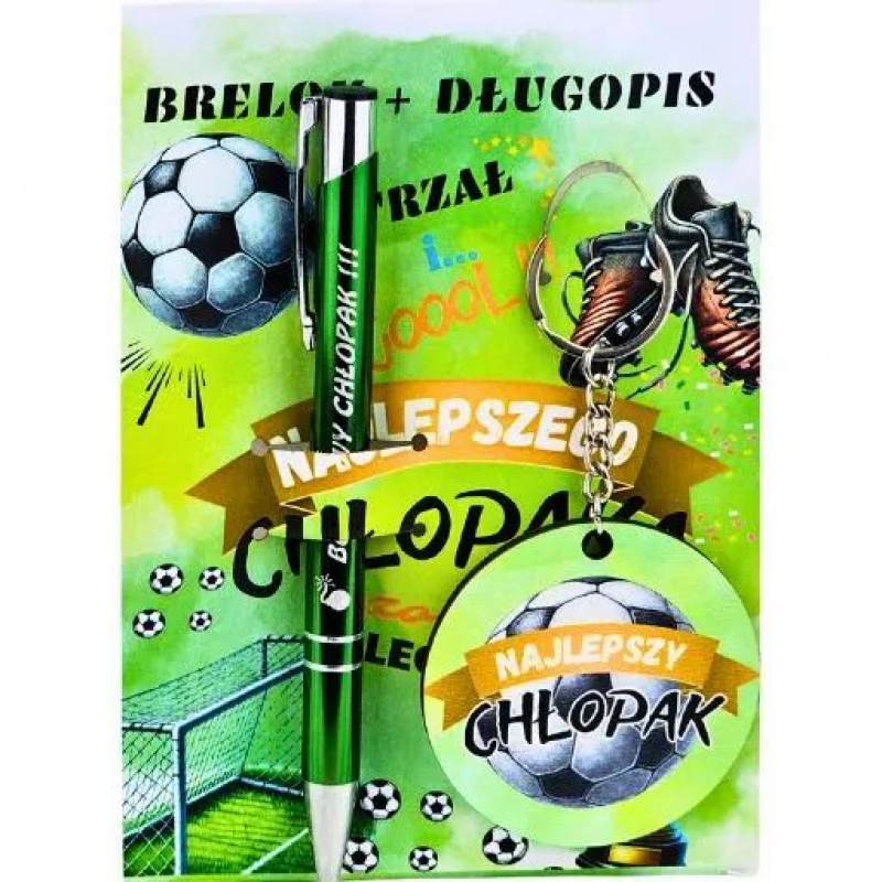 ZESTAW BRELOK I DŁUGOPIS NAJ.CHŁOPAK CHK04, Upominki, Art. dekoracyjne i prezentowe