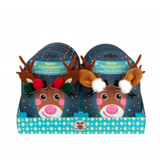 Spinki do włos&oacute;w TRENDHAUS MM, renifery, 2 szt., mix kolor&oacute;w, Gry i zabawki, Gadżety