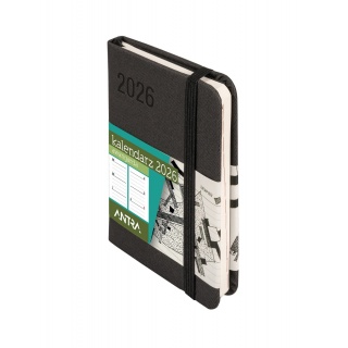 KALENDARZ AWANGARDA A7 TDW CZARNY 2026, Tygodniowe, Kalendarze