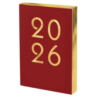 KALENDARZ A5 ART DNS CZERWONY 2026, Dzienne, Kalendarze